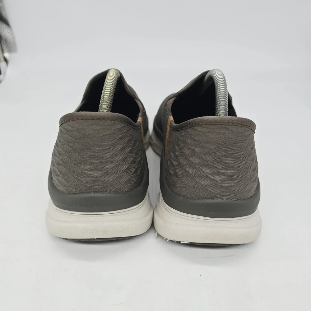 Skechers D'Lux Walker Mens 9.5 4E Orford Hands Free Slip-Ins Brown Extra Wide
